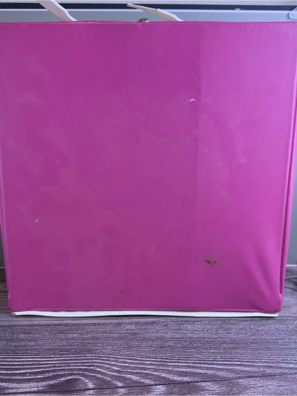 Vintage 1969 Mattel Skipper Doll Case Empty Pink White Handle Cracked